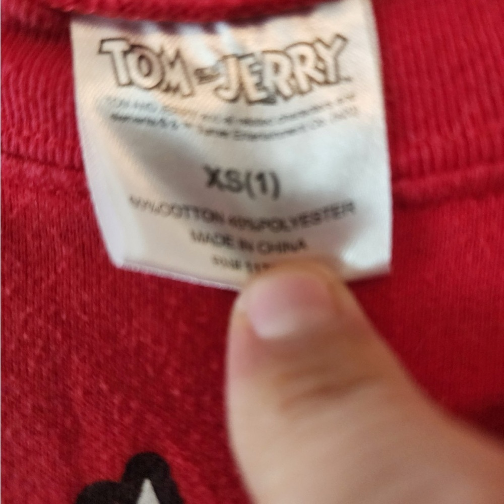Tom And Jerry Sweatshirt Womens Large Red Long Sleeve Graphic Pullover xs - Picture 5 of 5